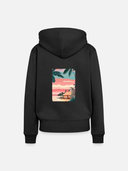 Hawaii Malerei - Frauen Premium Bio Hoodie - Schwarz