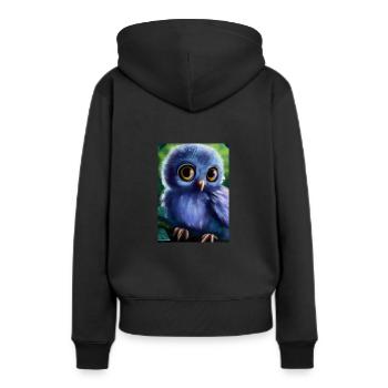 Baby-Kauz - Frauen Premium Bio Hoodie - Schwarz - Hinten - Julia (174cm)