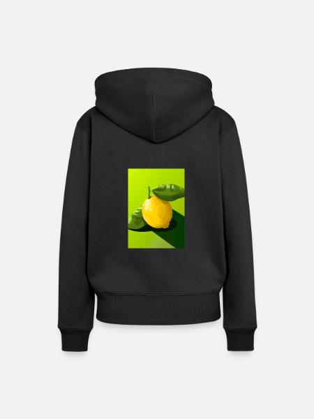 Zitrusfrüchte - Frauen Premium Bio Hoodie - Schwarz