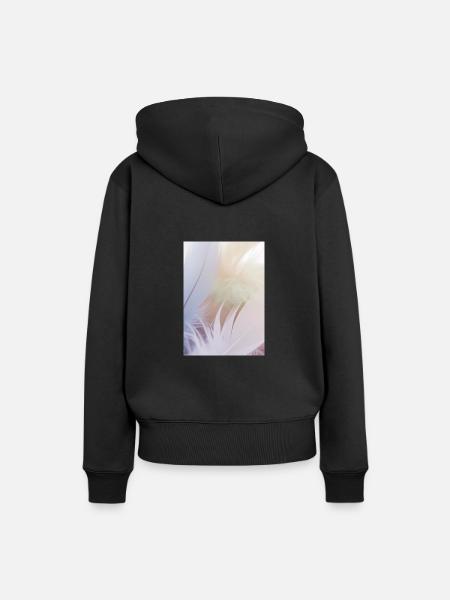 Pastellfarbene Federn - Frauen Premium Bio Hoodie - Schwarz