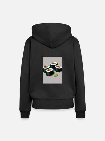 Sushi-Rollen - Frauen Premium Bio Hoodie - Schwarz