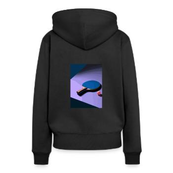 Tischtennisschläger - Frauen Premium Bio Hoodie - Schwarz - Hinten - Julia (174cm)