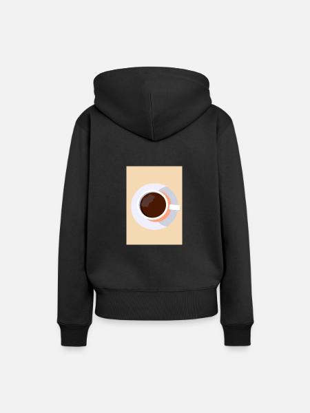 Minimalistischer Küchenkaffee - Frauen Premium Bio Hoodie - Schwarz