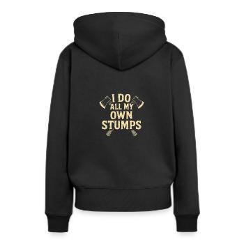 Ich mache alle meine eigenen Stümpfe - Frauen Premium Bio Hoodie - Schwarz - Hinten - Julia (174cm)