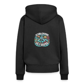 Taucher machen es tiefer - Frauen Premium Bio Hoodie - Schwarz - Hinten - Julia (174cm)