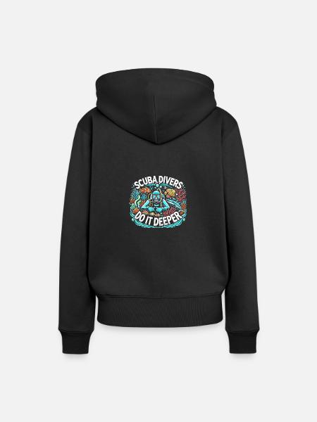 Taucher machen es tiefer - Frauen Premium Bio Hoodie - Schwarz