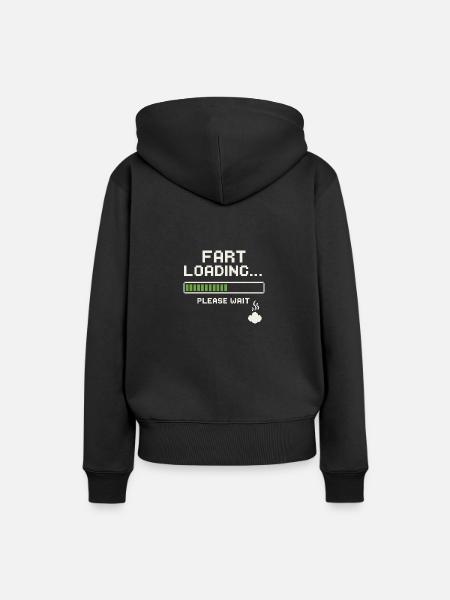 Fart Loading Bitte warten - Frauen Premium Bio Hoodie - Schwarz