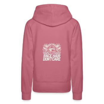 Ethnie Hair Don't Care - Frauen Premium Bio Hoodie - Malve - Hinten - Isabella (175cm)