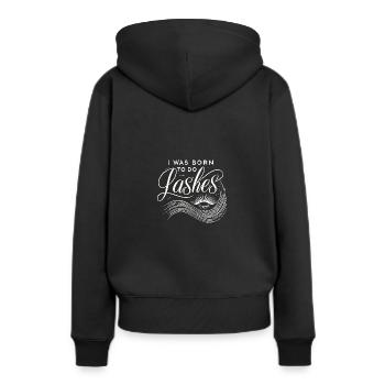 Ich wurde geboren, um Wimpern zu machen - Frauen Premium Bio Hoodie - Schwarz - Hinten - Julia (174cm)