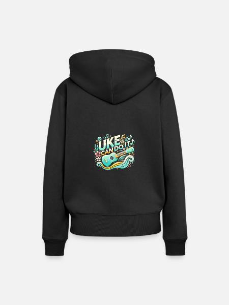 Uke kann es schaffen - Frauen Premium Bio Hoodie - Schwarz