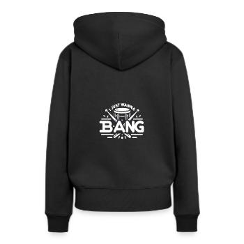 Ich will nur bumsen - Frauen Premium Bio Hoodie - Schwarz - Hinten - Julia (174cm)