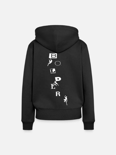 Boulder mit Klettergriffe - Frauen Premium Bio Hoodie - Schwarz