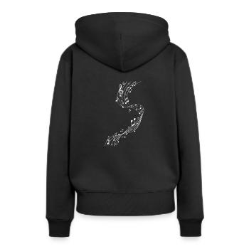 Musik ist Leben Musiker Ich liebe Musik Geschenk - Frauen Premium Bio Hoodie - Schwarz - Hinten - Julia (174cm)