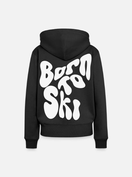 Born to Ski - Winter Design - Frauen Premium Bio Hoodie - Schwarz