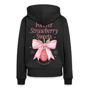 Coquette Bow Strawberry Vintage - Women’s Premium Organic Hoodie - black - Back - Julia (174cm)