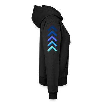 Montée en puissance ! - Sweat à capuche Premium bio Femme - noir - Droite - Julia (174cm)