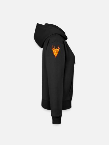 Feuer-Dämon - Frauen Premium Bio Hoodie - Schwarz