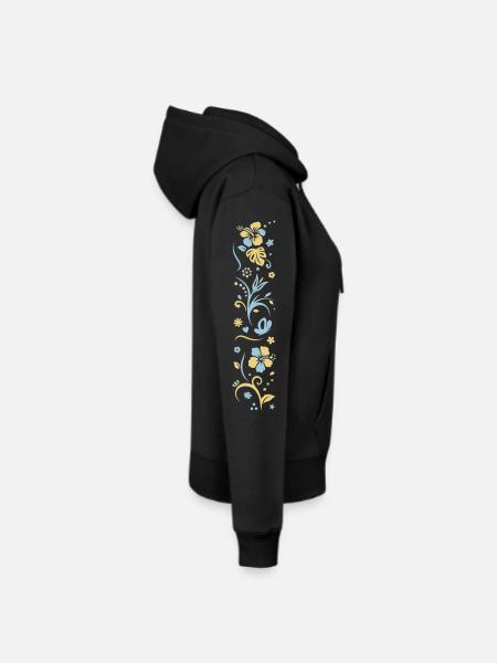 SPRING FRÜHLINGS BLÜMCHEN - Frauen Premium Bio Hoodie - Schwarz
