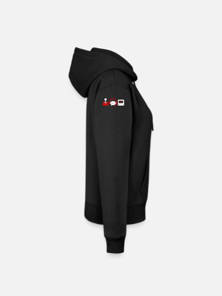 Retro-Controller, PC und Headset  - Frauen Premium Bio Hoodie - Schwarz
