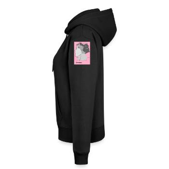 Deutschland im Farbverlauf mit Künstlermotiv - Frauen Premium Bio Hoodie - Schwarz - Links - Julia (174cm)