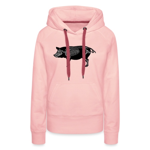 Schwein-Skelett - Sweat-shirt à capuche Premium Femme