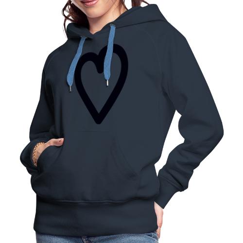 mon coeur heart - Sweat-shirt à capuche Premium Femme