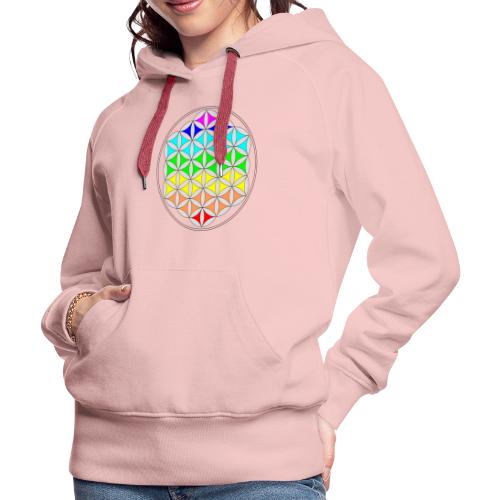 Blume des Lebens mit Chakren-Farben - Frauen Premium Hoodie