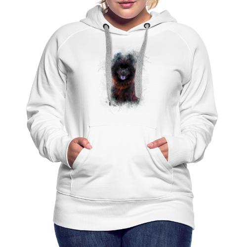 Black chow chow chiot peinture -by- Wyll-Fryd - Sweat-shirt à capuche Premium pour femmes