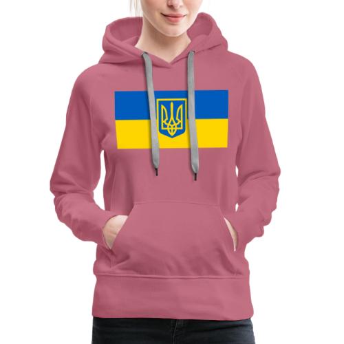 Ukraine Wappen auf Blau Gelb Flagge - Frauen Premium Hoodie