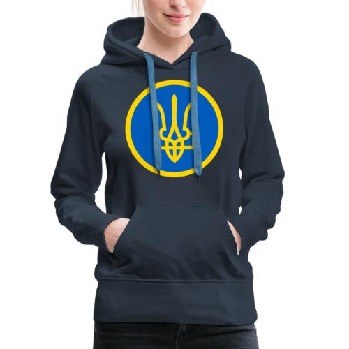 Ukraine Wappen Blau Gelb Rund Support Solidarität - Frauen Premium Hoodie