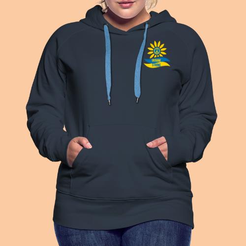 Peace sign in the flower and strength for Ukraine - Women's Premium Hoodie