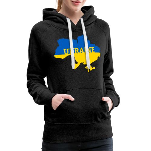 Ukraine Karte Blau Gelb Support & Solidarität - Frauen Premium Hoodie