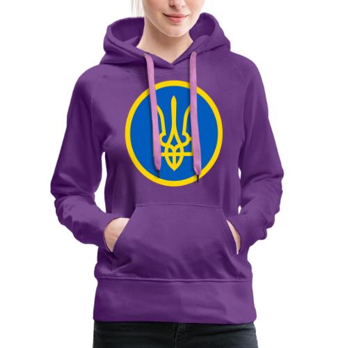 Ukraine Wappen Blau Gelb Rund Support Solidarität - Frauen Premium Hoodie
