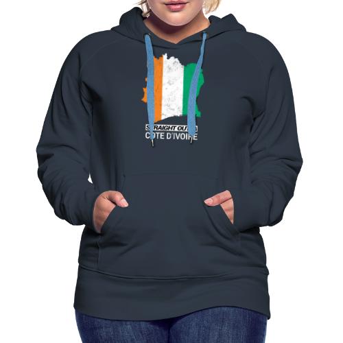 Straight Outta Cote d Ivoire country map & flag - Women's Premium Hoodie