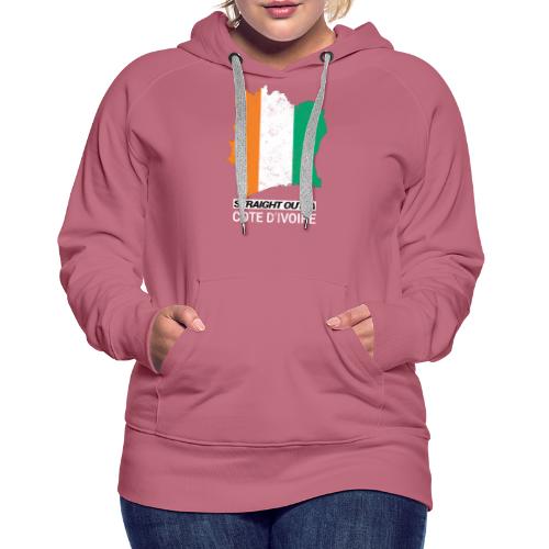 Straight Outta Cote d Ivoire country map & flag - Women's Premium Hoodie