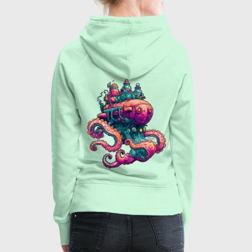 Sous-marin Octopus - Sweat-shirt à capuche Premium Femme