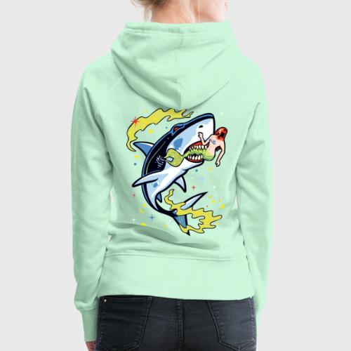 Requin mangeur de sirène - Sweat-shirt à capuche Premium pour femmes