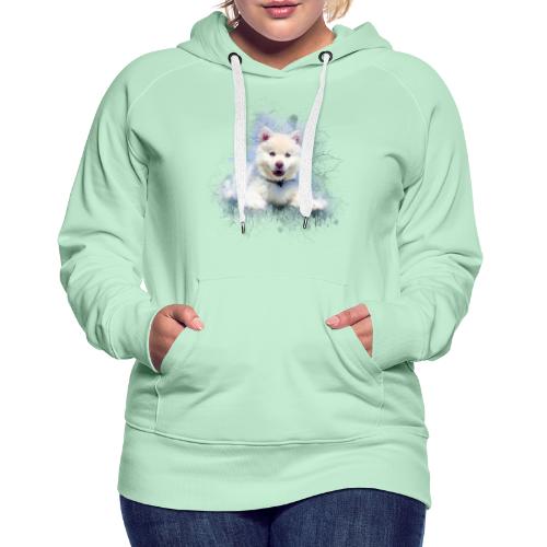 Husky sibérien Blanc chiot mignon -by- Wyll-Fryd - Sweat-shirt à capuche Premium pour femmes