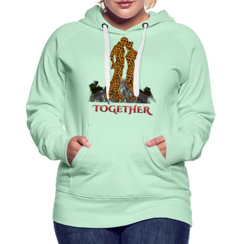 Together leopard - crocodile red color - Sweat-shirt à capuche Premium pour femmes