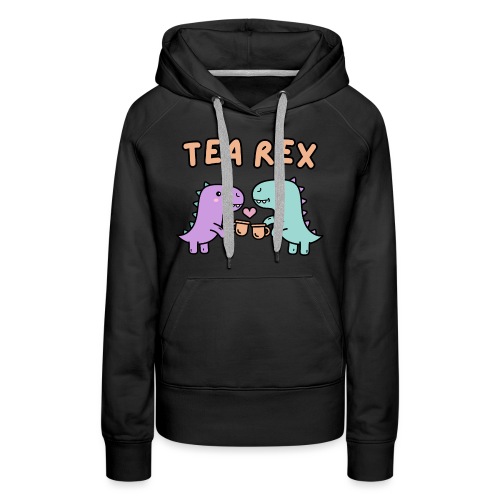 Tea rex couple - Vrouwen Premium hoodie