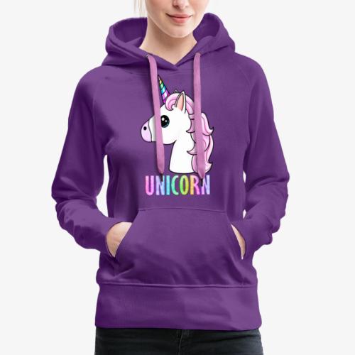 Unicorn - Felpa con cappuccio premium da donna