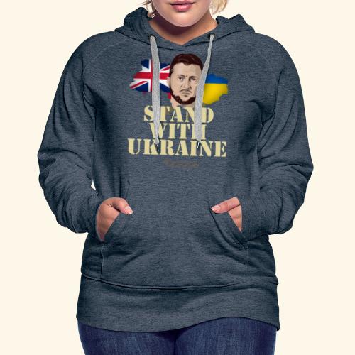 Ukraine Great Britain Stand with Ukraine - Frauen Premium Hoodie
