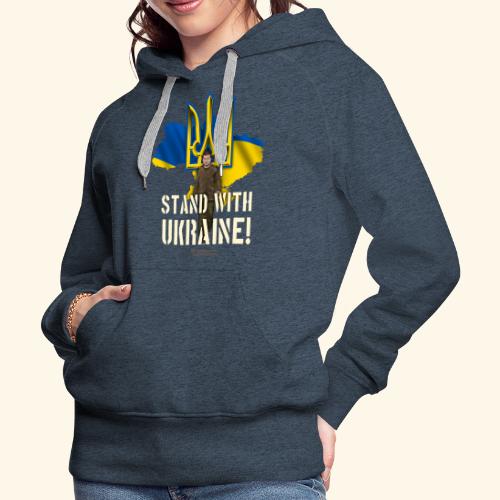 Ukraine Dreizack Selenskyj Stand with Ukraine - Frauen Premium Hoodie