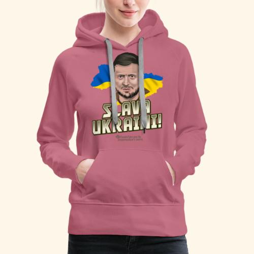 Zelensky Porträt und Slogan Ruhm der Ukraine - Frauen Premium Hoodie