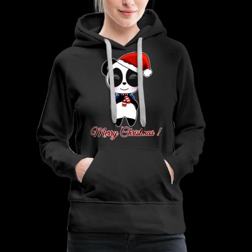 Panda noel - Sweat-shirt à capuche Premium Femme