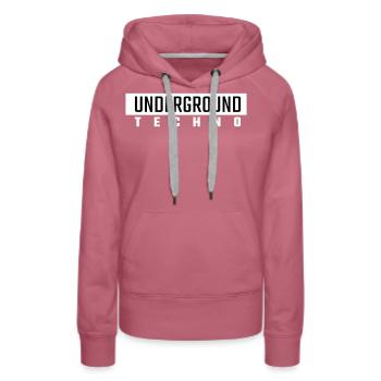Underground Techno - Sweat à capuche Premium bio Femme - mauve - Devant - Isabella (175cm)
