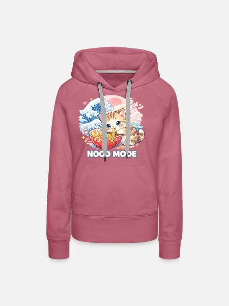 Ramen Katze Kanagawa - Frauen Premium Bio Hoodie - Malve