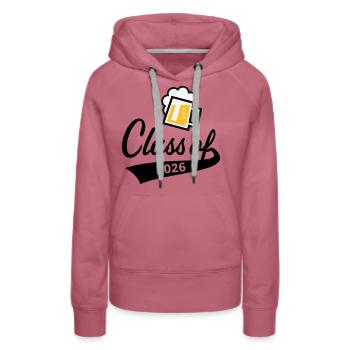 Promotion 2026 (Promotion diplômée / Bière / 3C POS) - Sweat à capuche Premium bio Femme - mauve - Devant - Isabella (175cm)
