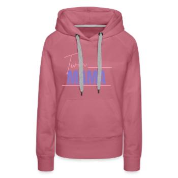 Twin Mama 80s - Women’s Premium Organic Hoodie - mauve - Front - Isabella (175cm)