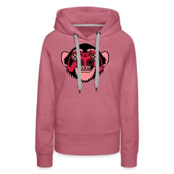 singe manette jeux oeil joystick geek - Sweat à capuche Premium bio Femme - mauve - Devant - Isabella (175cm)
